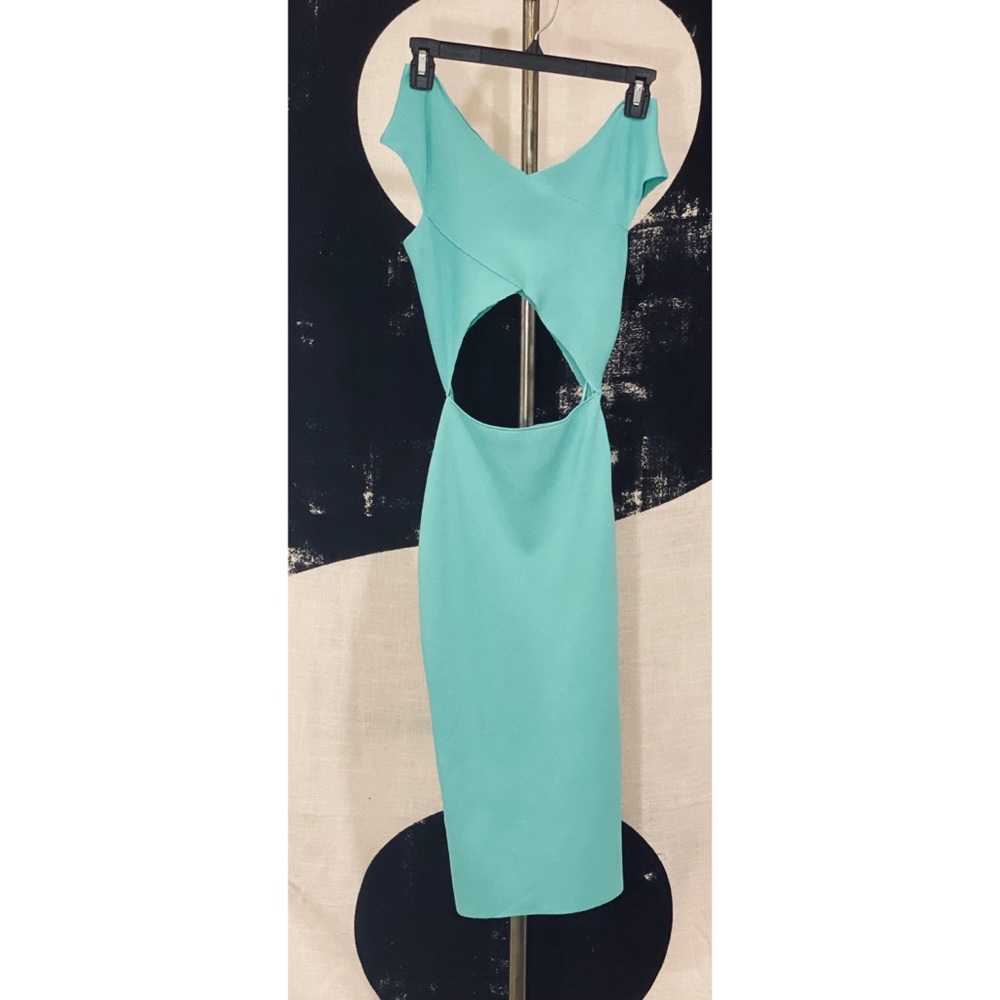 superdown MED “Hallie” Aqua Cut Out Midi Dress